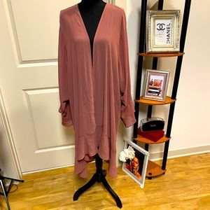 TORRID RUFFLED CRINKLE DUSTER. DUSTY ROSE SIZE 6x | 28-30 TORRID SIZE NWOT